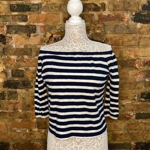 J. Crew Cold Shoulder Striped Tee (Size XXS)